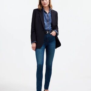 Madewell 10” High Rise Skinny Whiskered  Blue DenimJean. Size 30